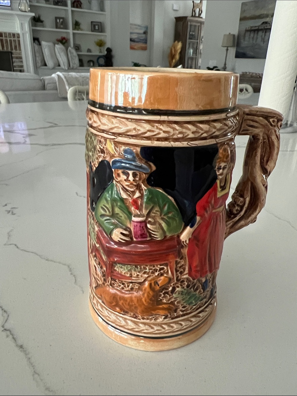 Vintage Collectors West German Hand Painted Ceramic Stein